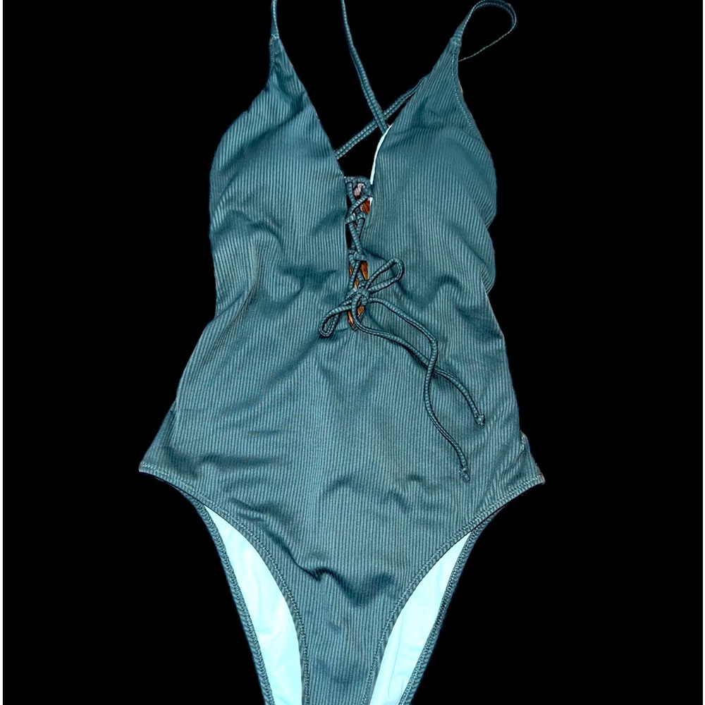 NWT Cupshe Large Olive Green One Piece Swimsuit Large